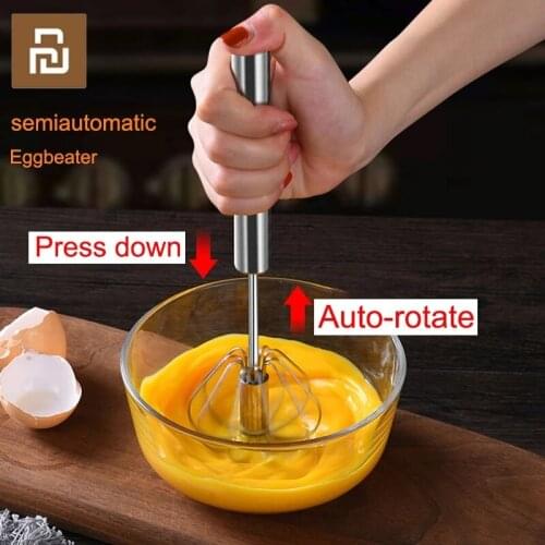 Xiaomi Stainless Steel Hand Pressure Rotating Semi-Automatic Mixer Coffee Mixing Eggbeater Handheld Mixer Kitchen Cooking Tools