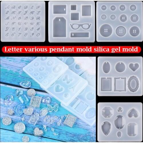 Various Pendant Epoxy Silicone Resin Mold DIY Diamond Dropping Glue Mould for Necklace Earrings Jewelry Keychain Making