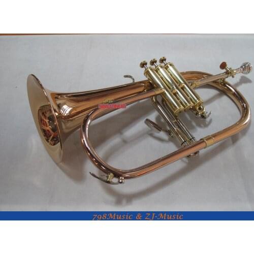 Rose Brass Bb Trigger Flugelhorn Monel Piston Abalone Shell Key With Case
