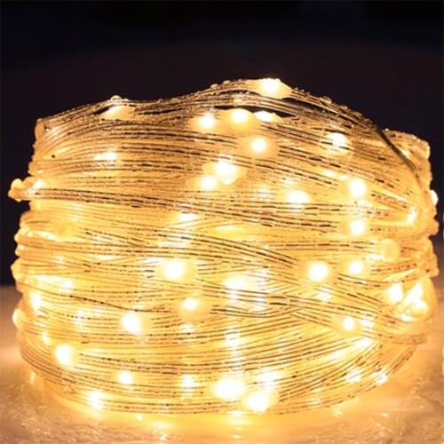 Solar LED String Light 20/50/100M Christmas Light with 8 Modes & Timer Indoor Outdoor Plug in Fairy Garland Light For Wedding