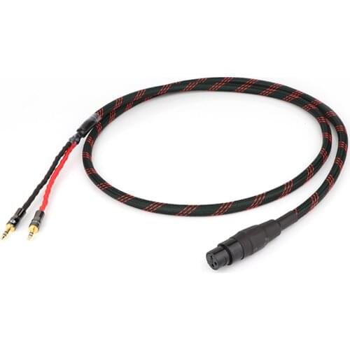 Preffair 2x3.5mm stereo audio plug to 4pins xlr balanced female For headphone cable