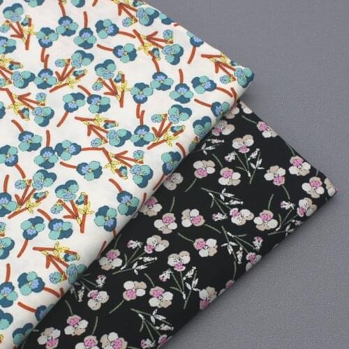 100% Plain Cotton Poplin Black & Beige Blue Pink Flower Printed Cotton Poplin Fabric 50x140cm Dot Fabric Patchwork