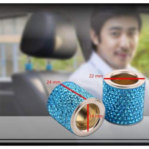 Universal 1pcs Diamond Bling Rhinestone Crystal Car Seat Headrest Collar Decor Charms Car Interior Accessories