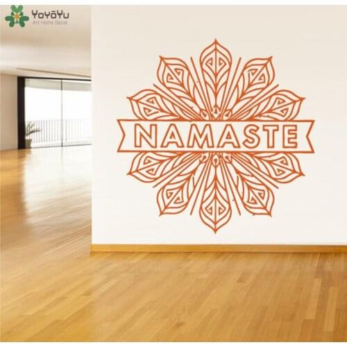 YOYOYU Wall Decal Mandala Flower Namaste Vinyl Wall Stickers Yoga Studio Interior Removable Art Modern Home Decoration DIY CY227