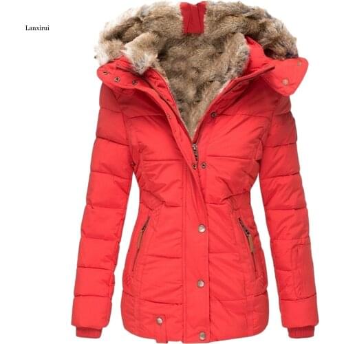 Thick Females Down Coats Womens Winter Lapel Button Long Trench Coat Warm Thick Jacket Ladies Overcoat hooded Outwear