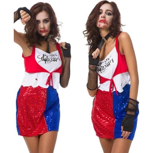 Halloween Women Costume Cosplay Party Stage Top Sexy Skirt Gloves Suit Performance Uniforms For Parties Halloween ladies Gifts