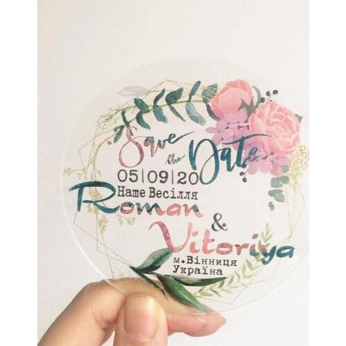 10pcs Round Shape Save The Date Card Cute Acrylic Greeting Invitation Cards Personalize Design on Sale