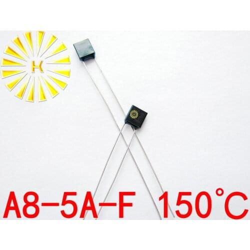 100% Original A8-5A-F 150 degree Thermal Cutoff RH150 Thermal-Links 5A 250V Black Square Temperature Fuse x 500PCS