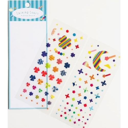 2 Sheets/Bag Moon and Stars Decorative Bullet Stickers Diary Handbook Decoration