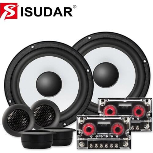 ISUDAR SU601 Car Component Speaker System 6.5 Inch 2 Way Vehicle Door Auto Audio Stereo Speakers Set HiFi With Tweeter Crossover