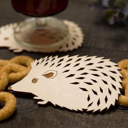 Hedgehog Coasters, Gift for Animal lover, Hedgehog Christmas gift, Laser cut wood coasters, Table decor