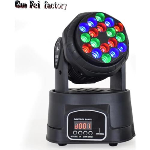 Dj Lights Moving Head Led Spot Light 18X3W Rgb Led Beam Good For Mini Disco Stage Party Bar Lighting