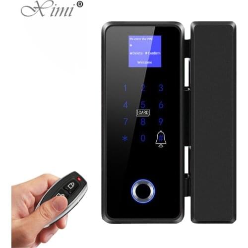 IP68 Waterproof Biometric Fingerprint Framless Glass Door Lock Wooden RFID Card Password Office Home Smart Door Lock