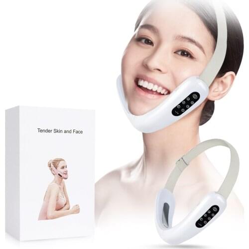 Electric V-Face Shaping Massager Red Blue LED Photon Therapy Face Slimming Vibration Massager Facial Lifting Device V Face Care