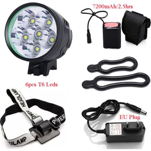 High Power Bicycle Light Headlamp 6T6 Leds Mountain Rod Bike Lamps Headlight 60 Watts 6000lm Cycle Riding Lighting Accessories