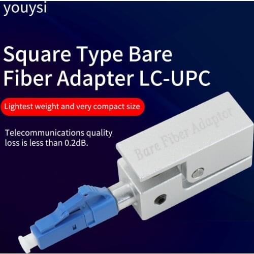 LC Fiber Flange Adaptor Square Bare Fiber Flange Bare fiber Temporary Connection Adapter OTDR Test Bare Fiber Coupler Fixture