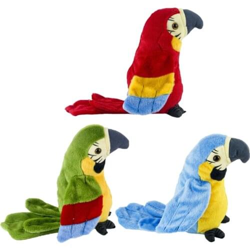 Cute Talking Parrot Toy Electric Talking Parrot Stuffed Plush Toy Bird Repeat What You Say Children Kids Baby Birthday Gifts