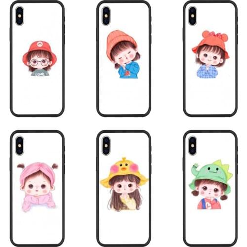 Cute Phone Case Black Soft Tpu Phone case for iPhone 11 12 Pro Max 6 6s 7 8 Plus XS XR 12mini SE 2020 Cover Silicone Coque