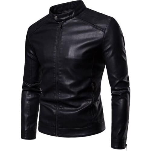 Mens Leather Jackets High Quality Classic Motorcycle Jacket Male Plus faux leather jacket men 2020spring Drop shipping