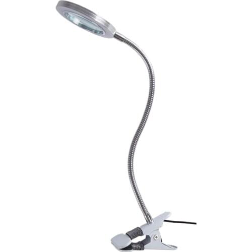 Desktop Magnifying Glass Lamp Compatible Soldering Iron Repair/Table Lamp/Makeup/Reading 360°Flexible