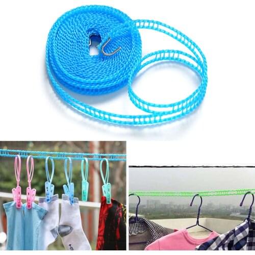 Non-slip Clothesline Outdoor Windproof Cloth Hanging Rope Portable Travel Retractable Rope Washing Line Drying Line