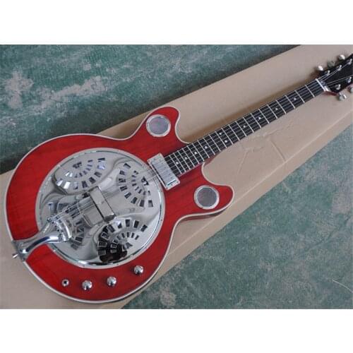 New arrival ! Red body Echo Electric Guitar with Metal lid,Rosewood Fingerboard,Chrome Hardware,Provide customized service
