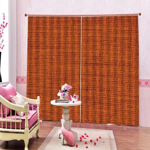 Orange Decor Curtain By Rough Texture Close-up Thick Fabric Country Living Window Drapes For Living room bedroom