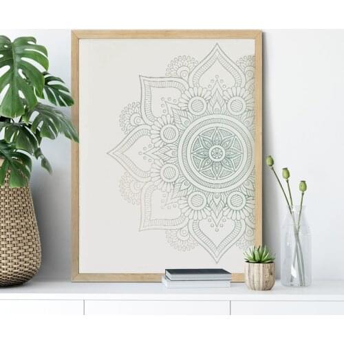 Mandala Print Yoga Design Relaxing & Mindful Art Poster Modern Boho Wall Art Canvas Picture Abstract Painting Living Room Decor