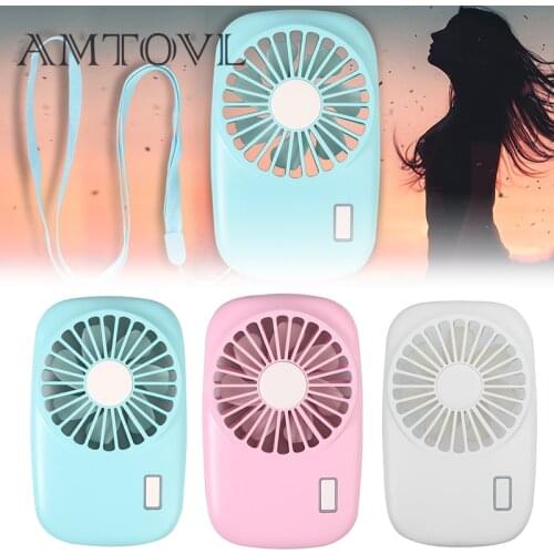 AMTOVL Portable Mini Fan Handheld Personal Fan Battery Operated Rechargeable Pocket Fan 3 Colors for Outdoor Hiking Travel Home