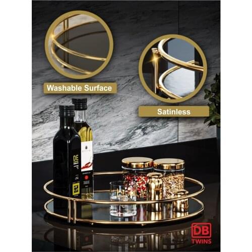 Gold Plated Satinless Steel Service Presentation Stand Bathroom Organizer Stylish Fashion Style Decorative Home Kitchen Utensil