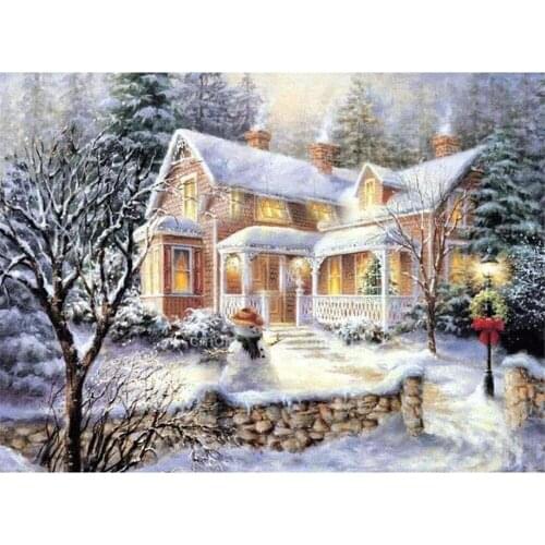 Christmas Ball With Snow DIY 11CT Embroidery Cross Stitch Kits Craft Needlework Set Cotton Thread Printed Canvas Home Sale