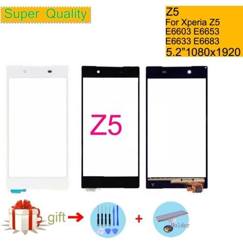 Touchscreen For Sony Xperia Z5 E6603 E6653 Touch Screen Digitizer Front Glass Z5 Dual E6633 E6683 Touch Panel Sensor Lens NO LCD