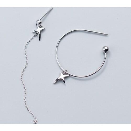 Circle Geometric Hoop Earrings For Women Asymmetrical Punk Hip Hop Korean Fashion High Quality Hot Female Jewelry Gift BOYULIGE