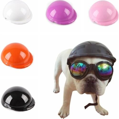 Pet cat dog Helmet Hat Cap Dog Cat Costume Accessory Pet Supplies motorcycle ABS Plastic dog toy Helmet cap with sunglasses