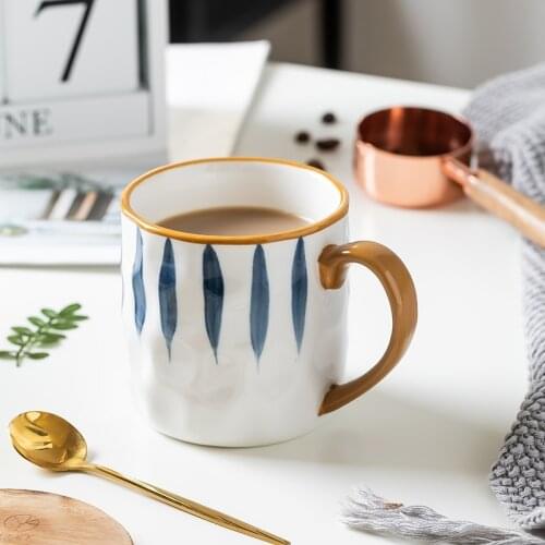 Blue coffee mugs and cups hand kneading ceramic coffee cup Handmade milk Cups