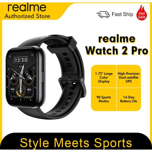 Global Version realme Watch 2 Pro 1.75" Large Color Display IP68 Water Resistant 14-Day Battery Life 90 Sport Modes Smart Watch
