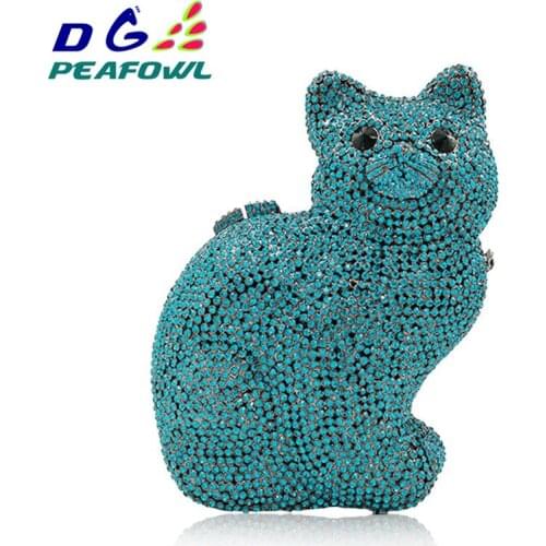 Animal Cat All Crystal Femme Toiletry Bag Waterproof Evening Bag For Women 2018 Money Clip Wallet Clutch Bags Day Package