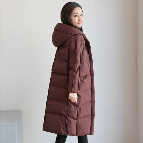 Tcyeek Plus Size 4XL Winter Jacket Women 2020 Black Slim Down Cotton Coat Hat Clothes Ladies Long Parkas Chaqueta Mujer LWL808