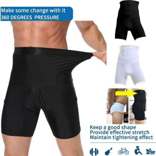 Men Body Shaper Waist Trainer Slimming Shorts High Waist Shapewear Modeling Panties Boxer Briefs Stretch Underwear