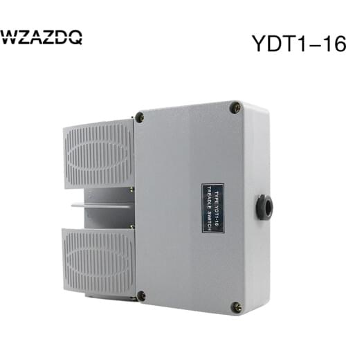 WZAZDQ Foot switch YDT1-16 aluminum shell gray double pedal switch machine tool accessories switch