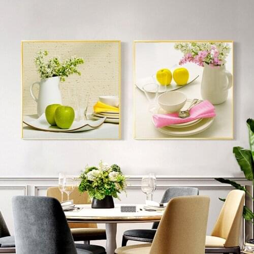 Green Fruits Lemon Modular Canvas Painting The Kitchen Decoration Poster Flowers Wall Art Pictures The Living Room Home Decor
