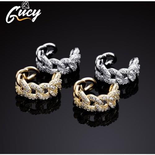 GUCY Fashion Shiny cubic zircon Cuban Earrings Good Quality Earrings For Women Girls Jewelry Gift