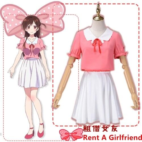 Anime Rent A Girlfriend Cosplay Costumes Women Ichinose Chizuru Cos Skirts Cartoon Cute Girl Mizuhara Chizuru Clothing Wig
