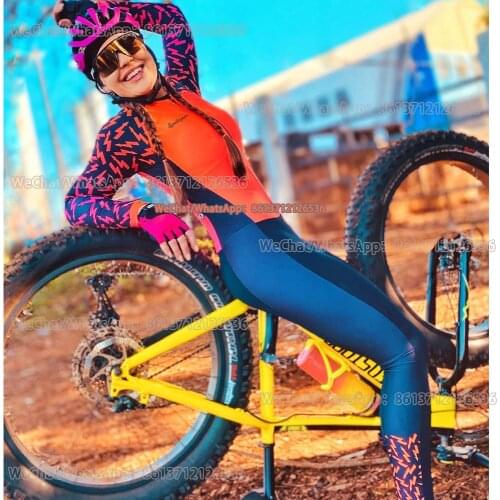 Triathlon Suits Cycling Jumpsuit Long Sleeve Pants Bike Wear Bodysuit Women Cycling Jersey Skinsuit Macaquinho Ciclismo Feminino