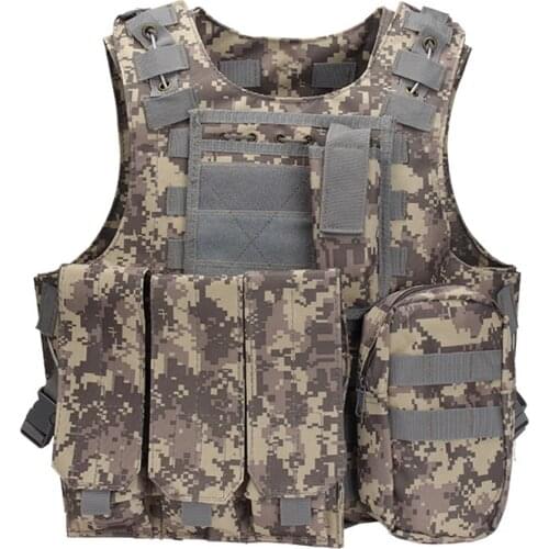 Airsoft Military Tactical Vest Molle Combat Assault Plate Carrier Vest Hunting Waistcoat With Mag Pouches Outdoor Hunting Vests