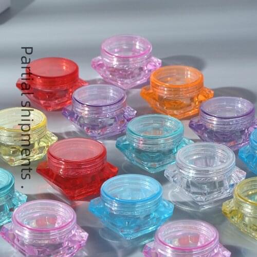 100Pcs 5g Plastic Diamond Shape Cosmetic Makeup Jar Pot Lotion Face Cream Containers Cosmetic Refillable Bottles for Travel