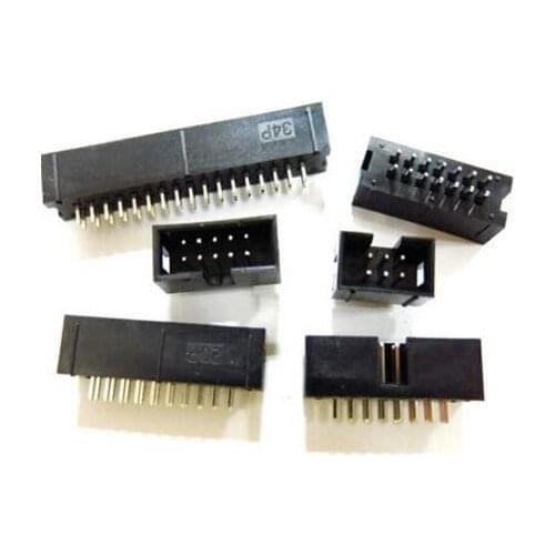 100x DC3 6 Pin Shrouded Male Header Connector 2.54mm