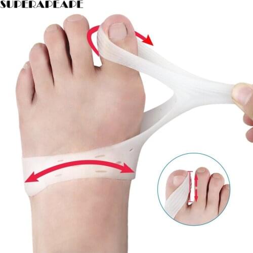 2Pcs Silicone Hallux Valgus Toe Separator Silicone Insoles Toe Overlapping Pain Relieve Spreader Foot Protector Inserts Orthosis