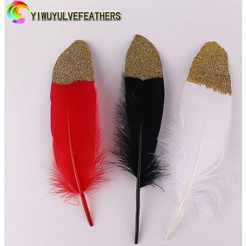 20/50Pcs Natural White Gold Feathers Wedding Plume for Crafts DIY Colored Silver Goose Feathers Party Accessories Decoration 15