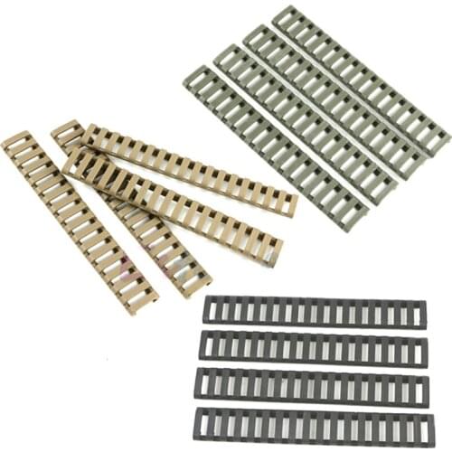 4 Stuks Rail Covers Plastic Visgraten Ladder Vorm 3 Colors Rifle Handguard Hittebestendige Ladder Rubber Picatinny Rail Covers